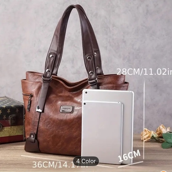 Wild Black Leather Tote Bag - Picture 7 of 7